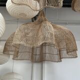 Immense rattan suspension in the shape of a flower, tulip, corolla H1m D1m50