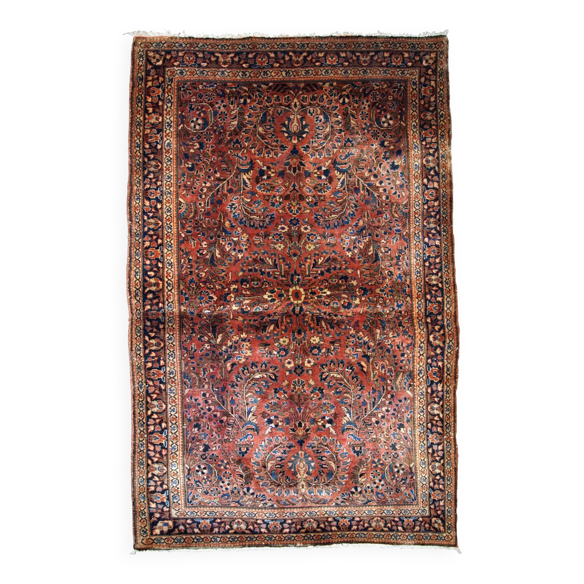 Handmade antique Persian Sarouk rug  x 161cm 1920s - 1B742