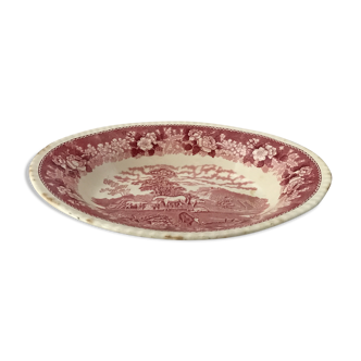 Ancient oval plate - staffordshire English earthenware