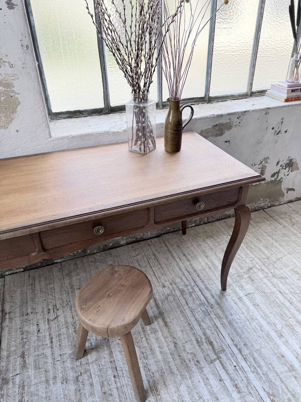 Console bureau en chêne 1960
