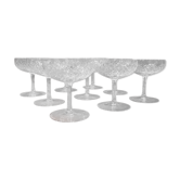 Set de 9 coupes à champagne en cristal gravé
