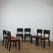 Set of 6 French 1940 dining chairs in oak