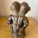 Bakongo congo terracotta statuette late 19th dual protective divinity