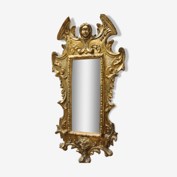 Miroir en plâtre doré à la feuille 61x32