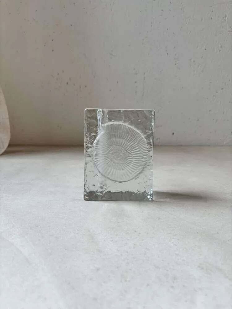 Solifleur block vase Heiner Düsterhaus Walther Glass 1970s