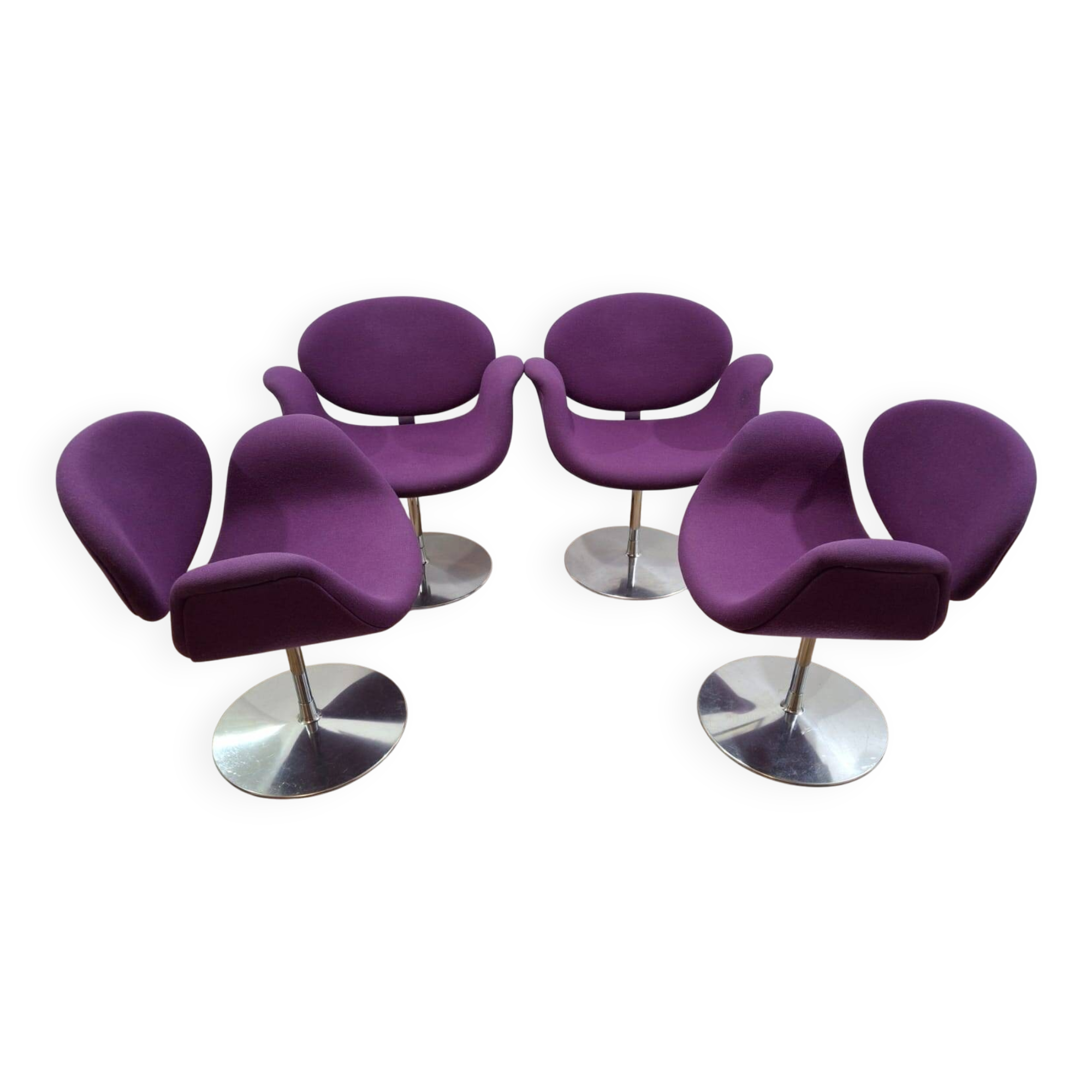 Set of 4 armchairs, Tulip, Pierre Paulin, Netherlands 1980s