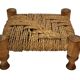 Vintage Footstool wood and rope, 1960s