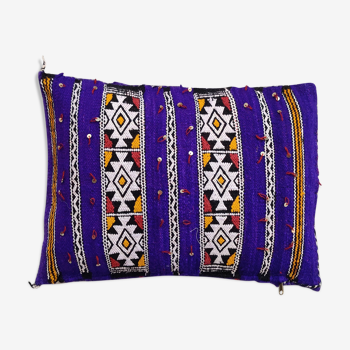 Coussin kilim marocain violet 55x45cm