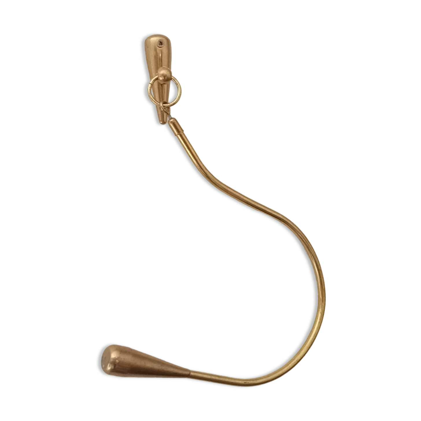 Vintage patère in solid golden brass