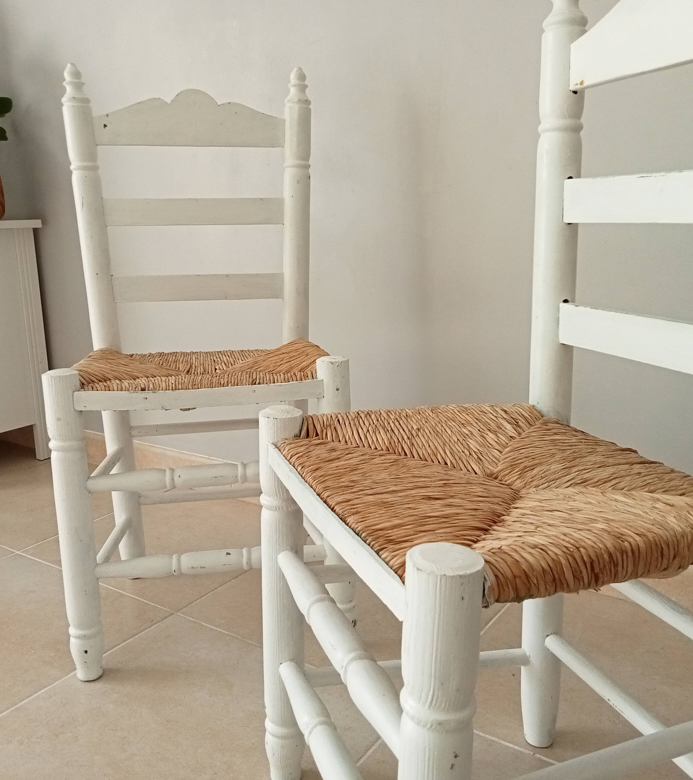Paire de chaises ancienne paillé années 30/40