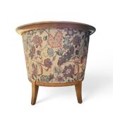 2 x armchair / club chair / floral fabric / 1980s