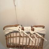 Wicker basket with two handles