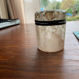 Poudrier en verre ancien - peint