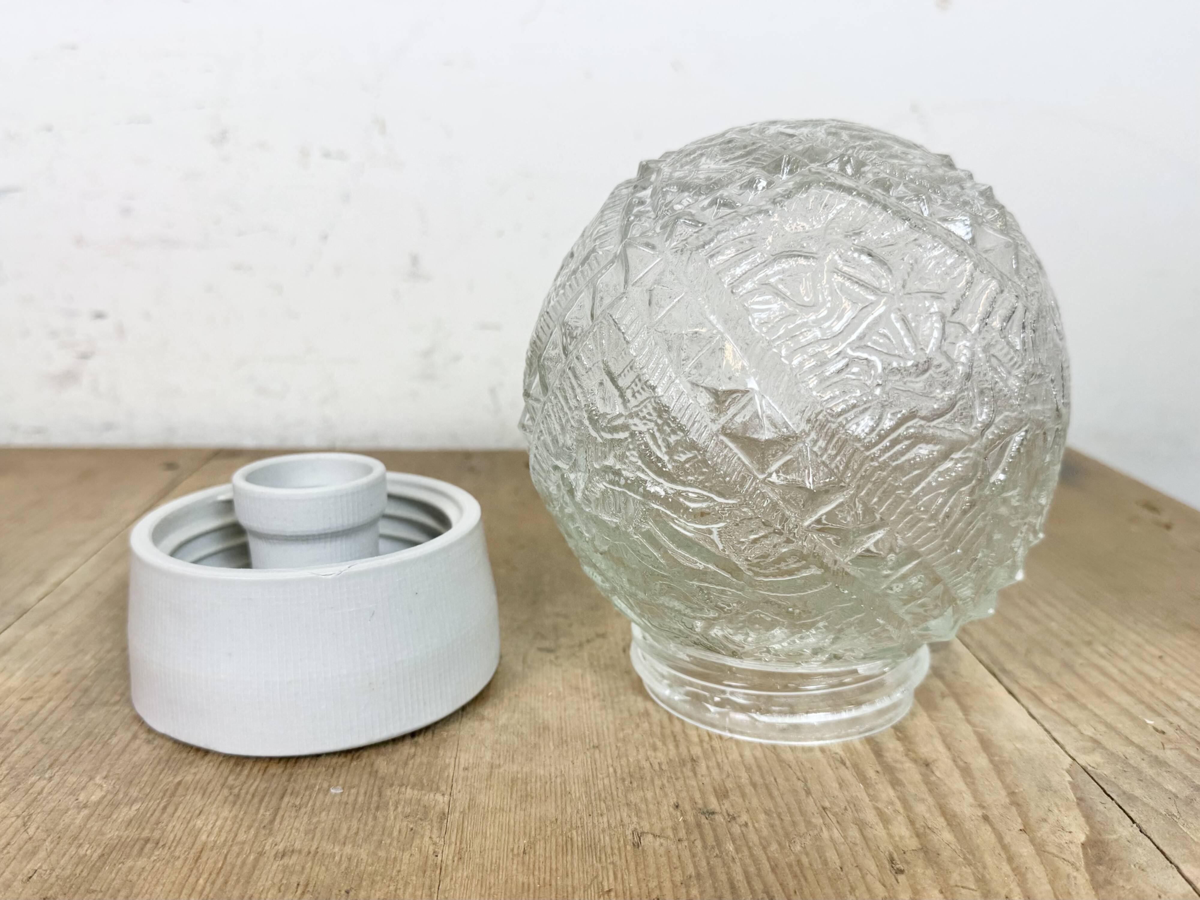 Vintage White Porcelain Ceiling Light, 1970s