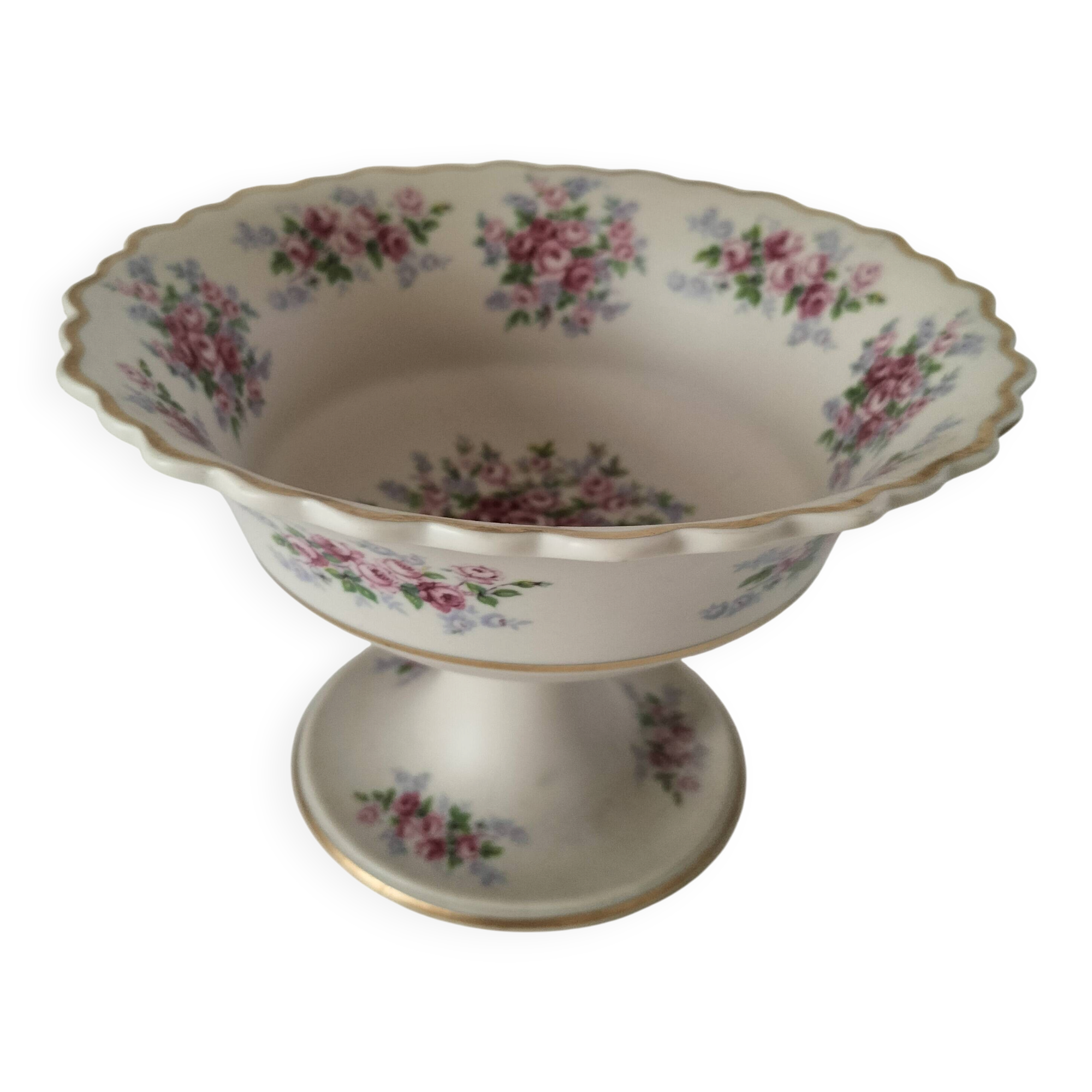 Vintage flowered pedestal cup – Ceramica Ibis Aveiro Portugal