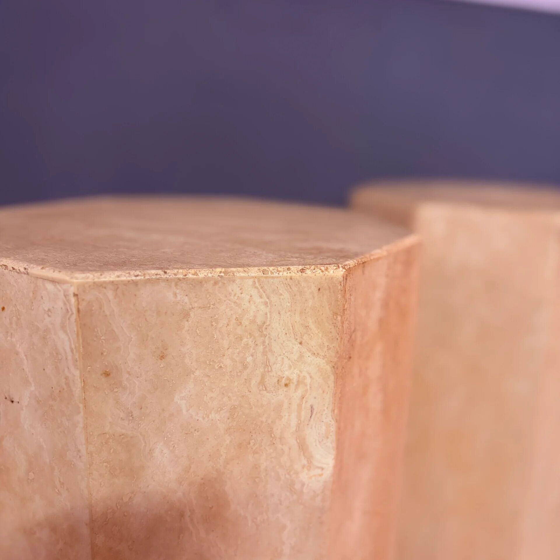 Vintage travertine columns / pedestals, 1970s, Italy