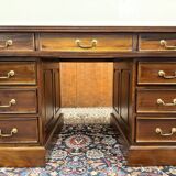 Classic English Desk with Green Leather