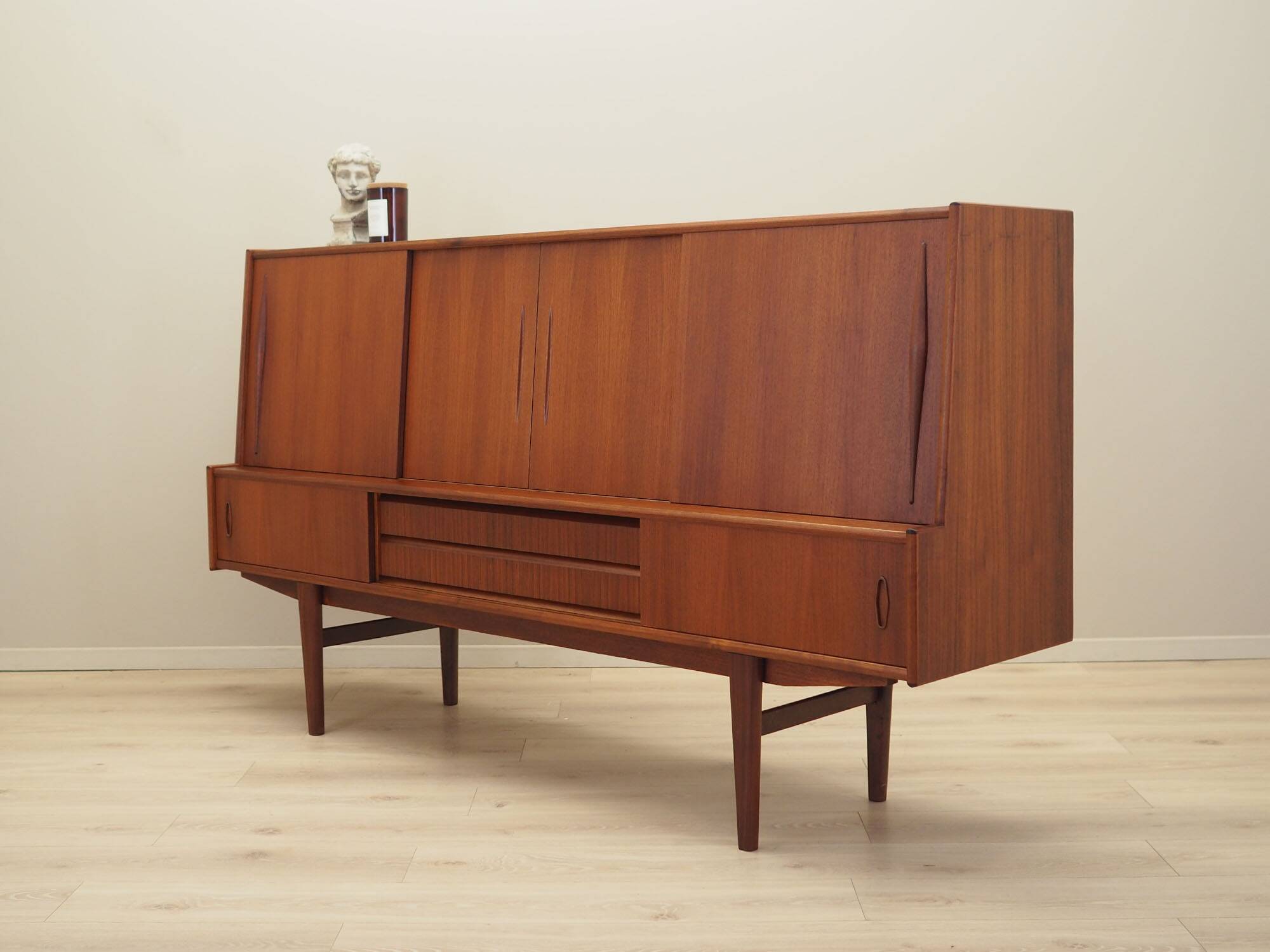 Teak highboard, Danish design, 1970s, production: Denmark