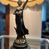 Bronze lamp signed Aug.Moreau