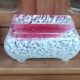 Old planter set and 2 Clichy glass vases