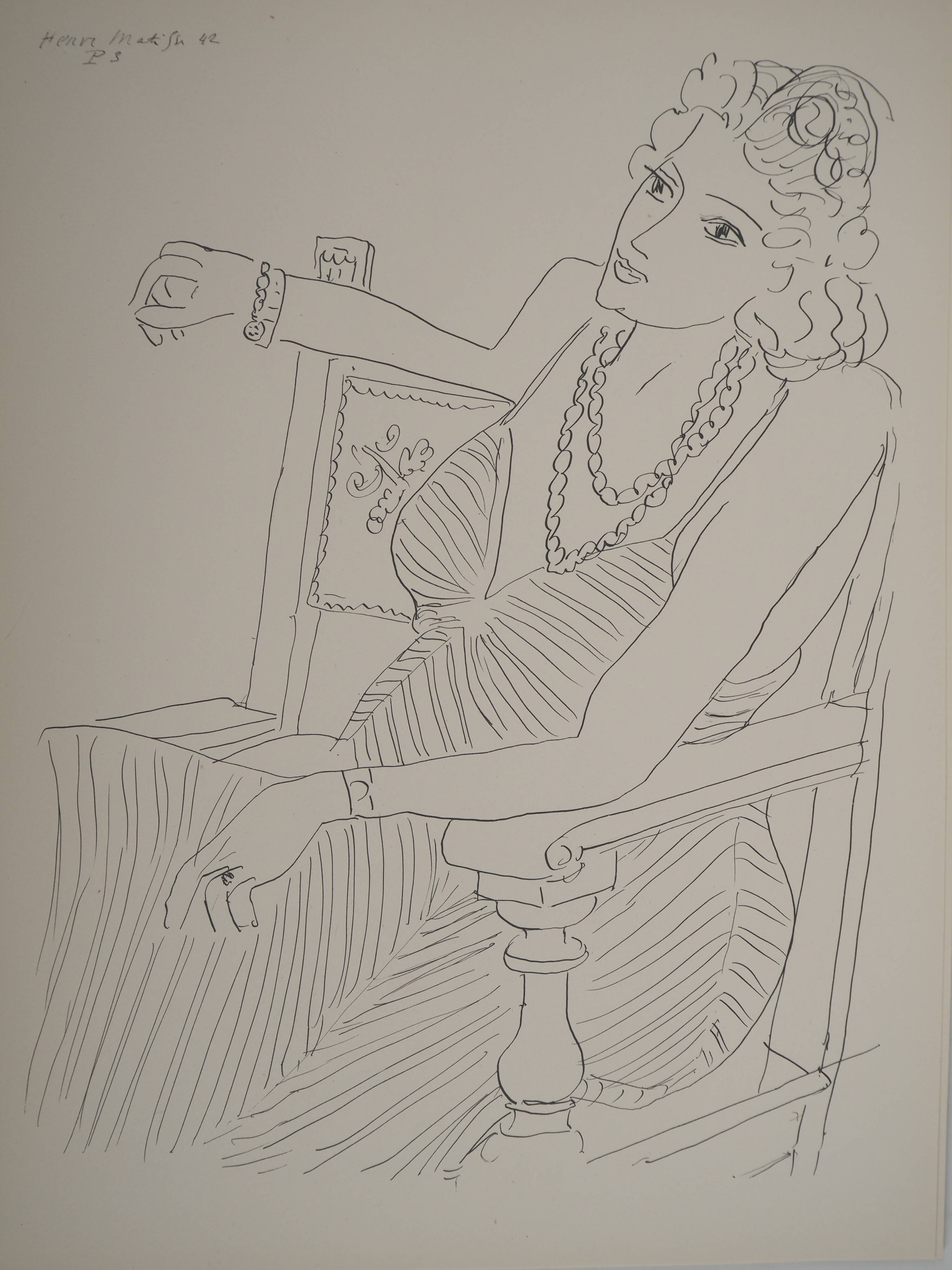 Henri Matisse: Attentive Woman, signed lithograph