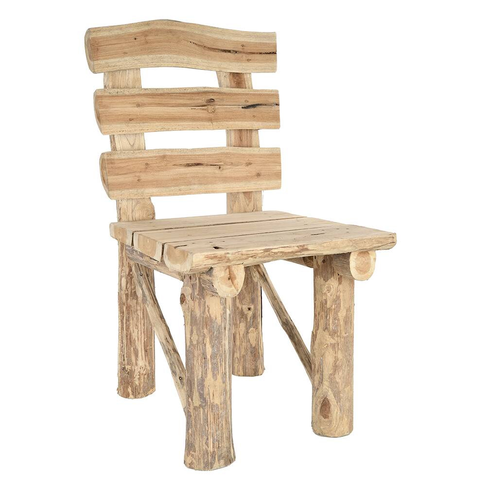 Rustic wooden log chair