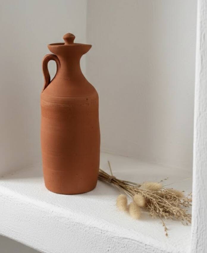 Raw terracotta pitcher
