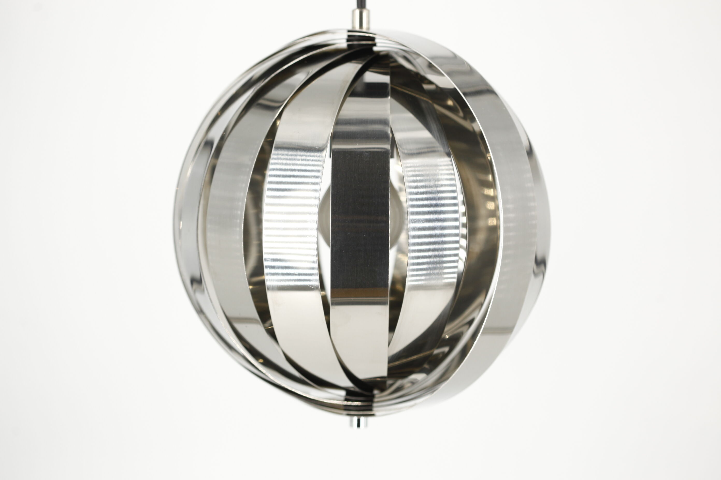 Ceiling lamp moon spiral chrome space age vintage spain 70's