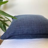 Coussin lin bleu marine