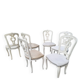 Louis XV Baroque Style Lacquered Chairs, Set of 2