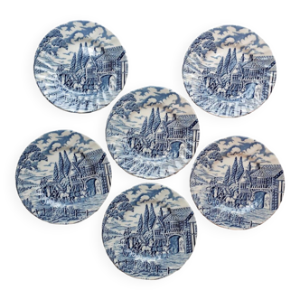 6 Assiettes à dessert porcelaine Anglaise
