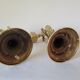 Duo of brass balance wall candle holders