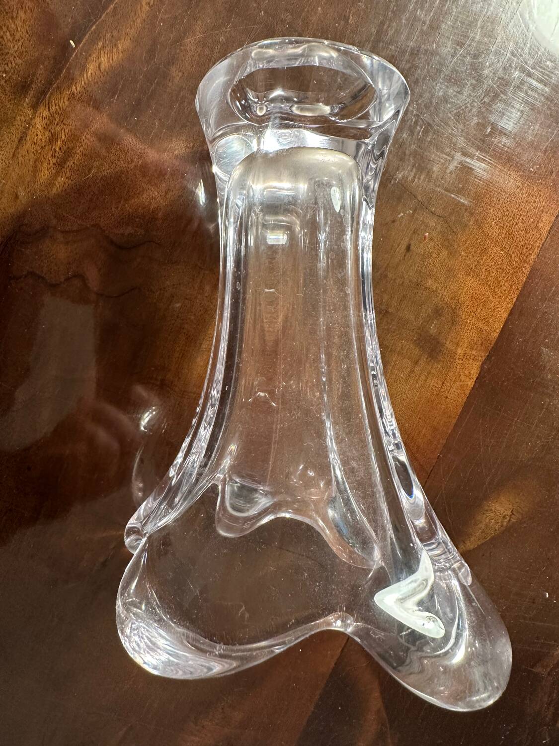 Small corolla vase in crystal from Vannes art-deco period - h 18.5 cm