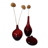 Set of 3 burgundy vases vintage look design by Johanna Jelinek - Ikea