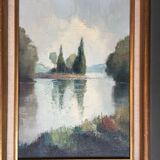 Oil sut canvas "Champagne Island on The Isle-Adam" by FRANCKI