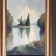 Huile sut toile "L'île Champagne à l'Isle-Adam" par FRANCKI