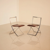 Pair of chairs "Luisa" by Marcello Cuneo for Mobel Italia 70's