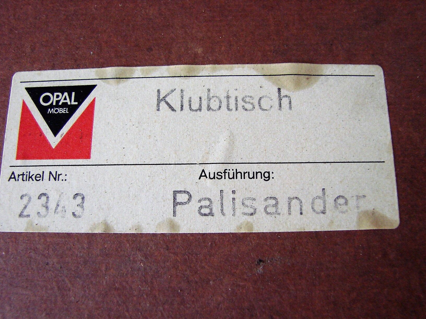 Opal Mobel rosewood table, 1970's