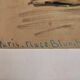 Aquarelle française vintage du Moulin Rouge, à Paris, signée Ch. Vogel, de 1948
