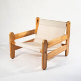 Sling chair in pine, canvas and shipskin, 1970s