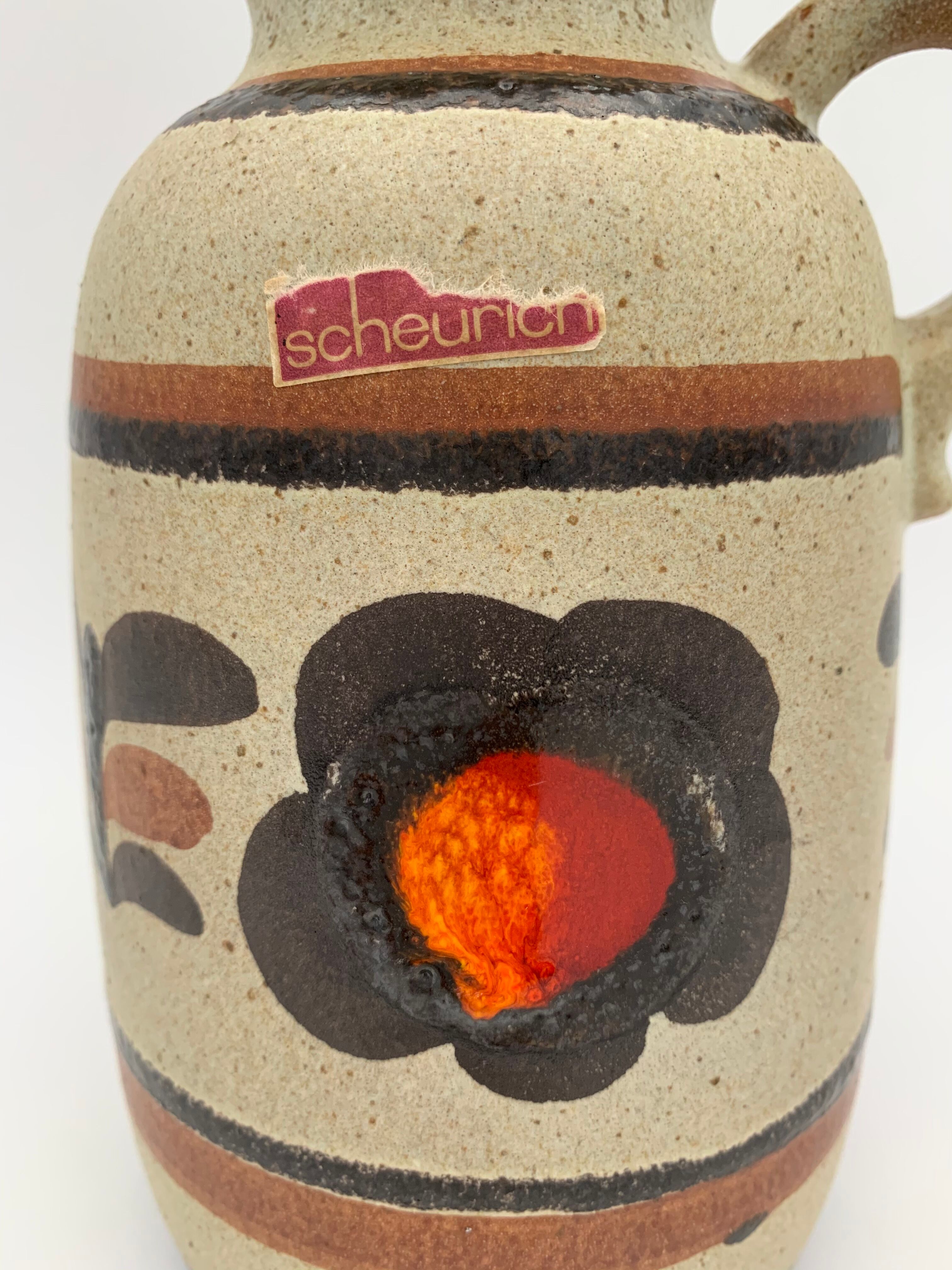 Vintage Scheurich West Germany Ceramic Vase, Numbered 413-20 - 1960s