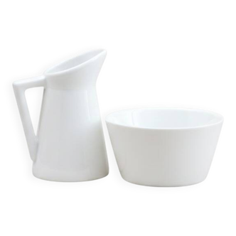 Antique Royal Crown Derby white cream and sugar service dated 1902