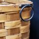 Antique vintage corner woven wooden basket umbrella holder / basket