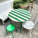 Table de jardin pliante en bois vert et beige ⌀ 95 cm