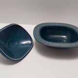 Blue Earthenware "Margherita" Centerpiece by Antonia Campi for Laveno, Italy