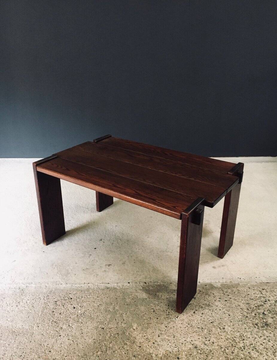 Constructivist Oak Dining Table, Belgium, 1960s