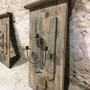 Decorative wall lamp in old wood