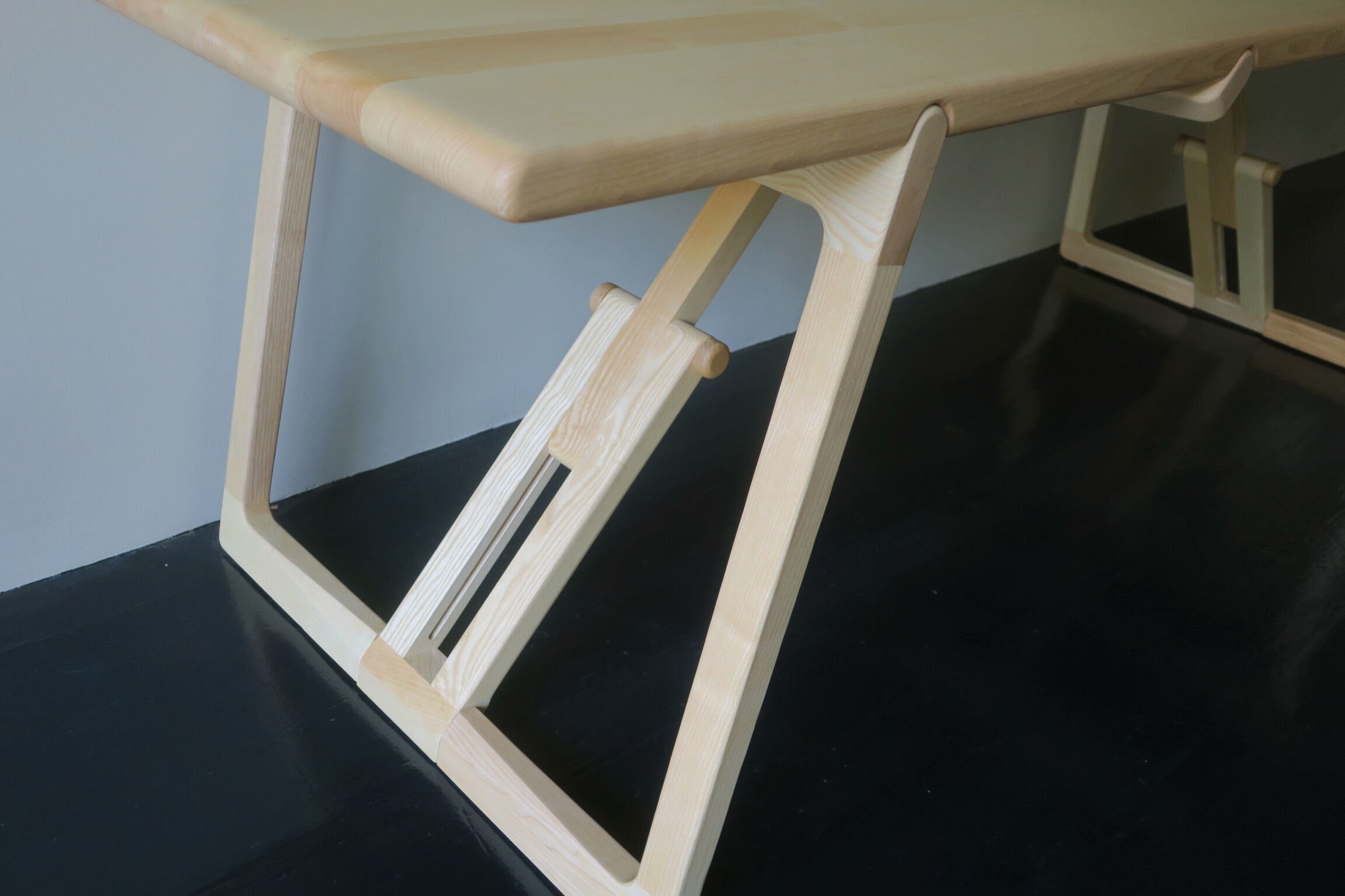 Solid ash dining table, Belgium