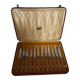 Couteaux dans leur coffret aspect peau de serpent