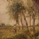 Tableau paysage italien signé M. Gheduzzi des années 40